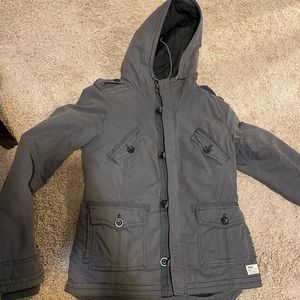 Gray TNA army style jacket size large (FITS SMALL).